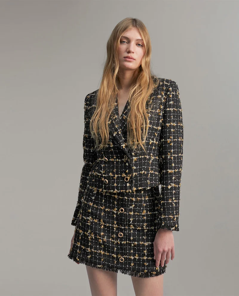 Lola Casademunt Check perfecto jacket